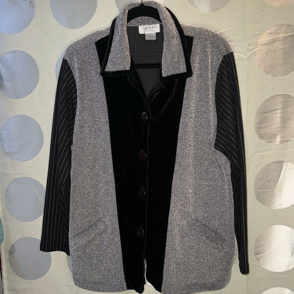 Adolfo Sport Mixed Media Jacket